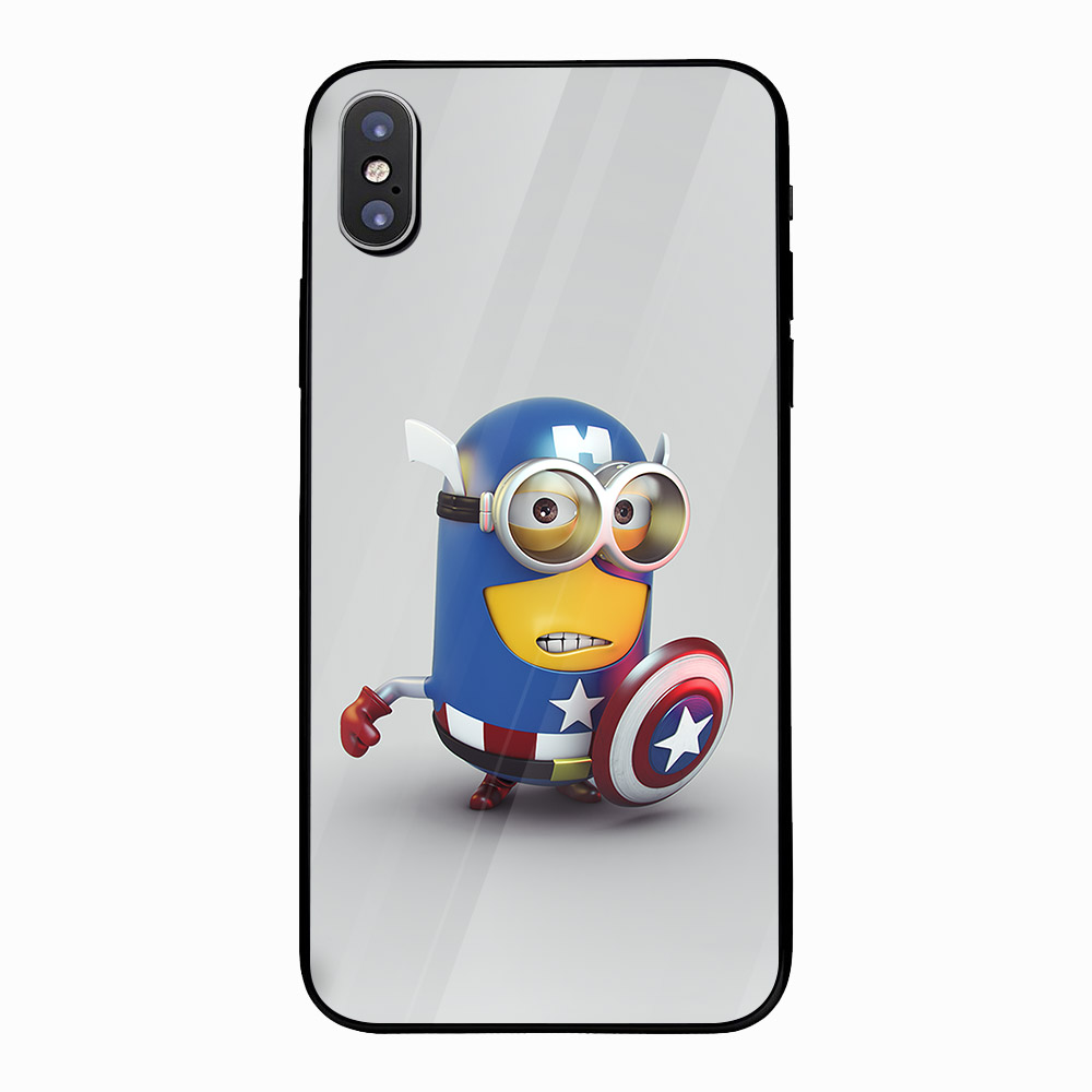 Ốp kính cường lực cho điện thoại iPhone X - Captian Minion MS ABIDANG001