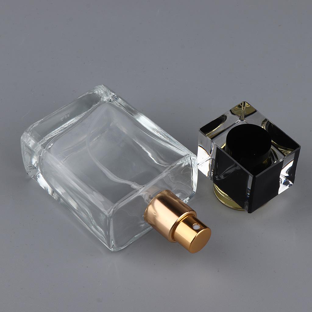 Empty Glass Perfume Fragrance Bottle Aftershave Spray Containers 50ml Black