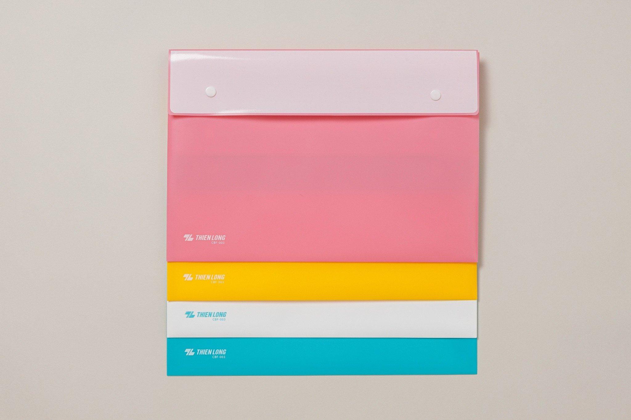 Bìa Nút Màu Pastel F4 - Thiên Long CBF-003 - Vàng Pastel (Sức Chứa 125 Tờ A4)