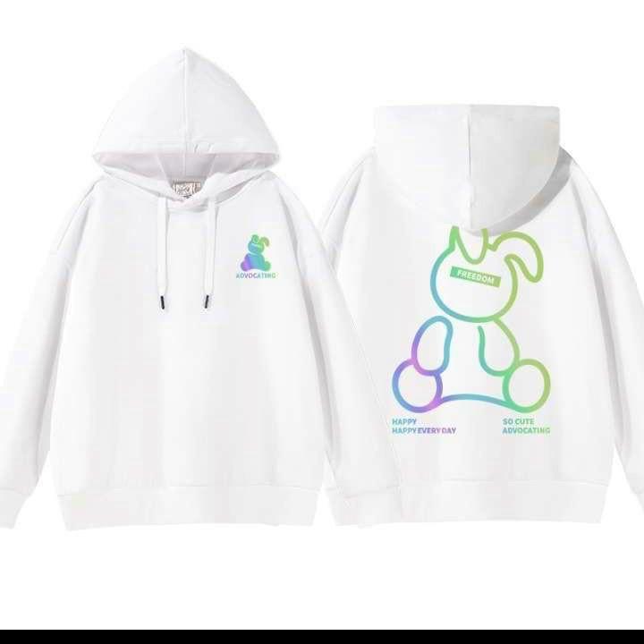 Hình ảnh Áo Hoodie Nỉ Nam Nữ From Rộng Unisex In Dạ Quang Phát Sáng Hình Gấu Cực Hot Chất Nỉ Ngoại Dày Dặn (Thought)