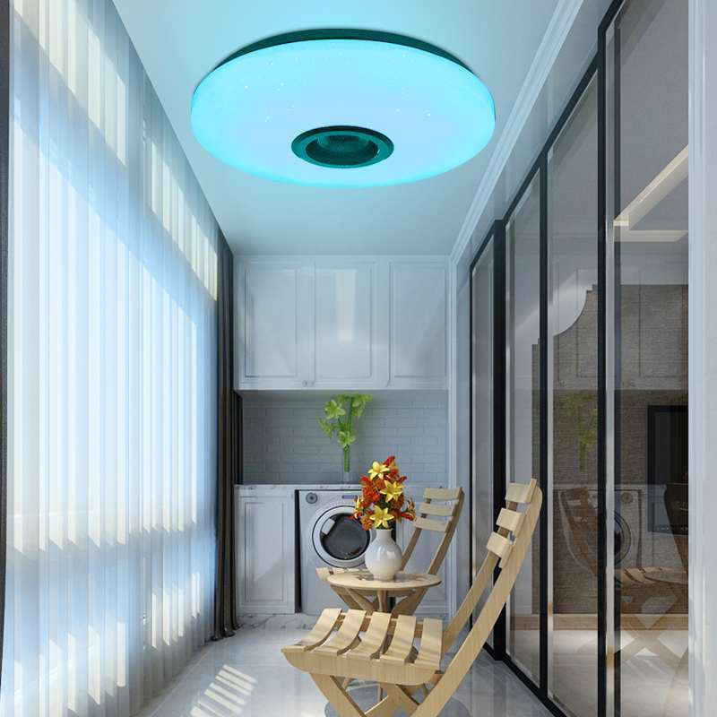 Đèn led ốp trần thông minh ZATO trang trí phòng khách, phòng ngủ, phòng ăn tích hợp loa bluetooth điều khiển qua App, remote
