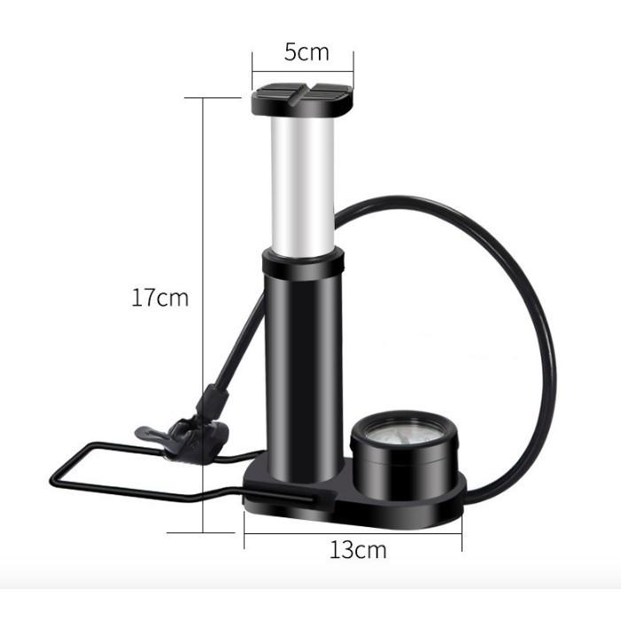 Khuyến mãi - Dụng cụ Bơm lốp ô tô xe máy có đồng hồ đo áp suất Mini Foot Pump Aluminum