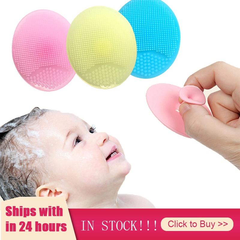 Silicone Face Scrub Brush Wash Pad Dirt Deep Clean Baby Bath Sponge Massage Wash Face Exfoliating Body Brush Bathroom Accessor