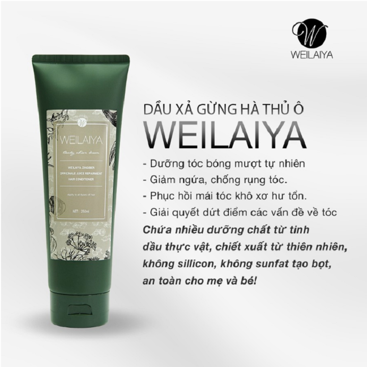 Bộ Dầu Gội Weilaiya Chính Hãng Tinh Chất Gừng Hà Thủ Ô Hỗ Trợ Mọc Tóc Ngăn Rụng Tóc - Cho Da Đầu Khô