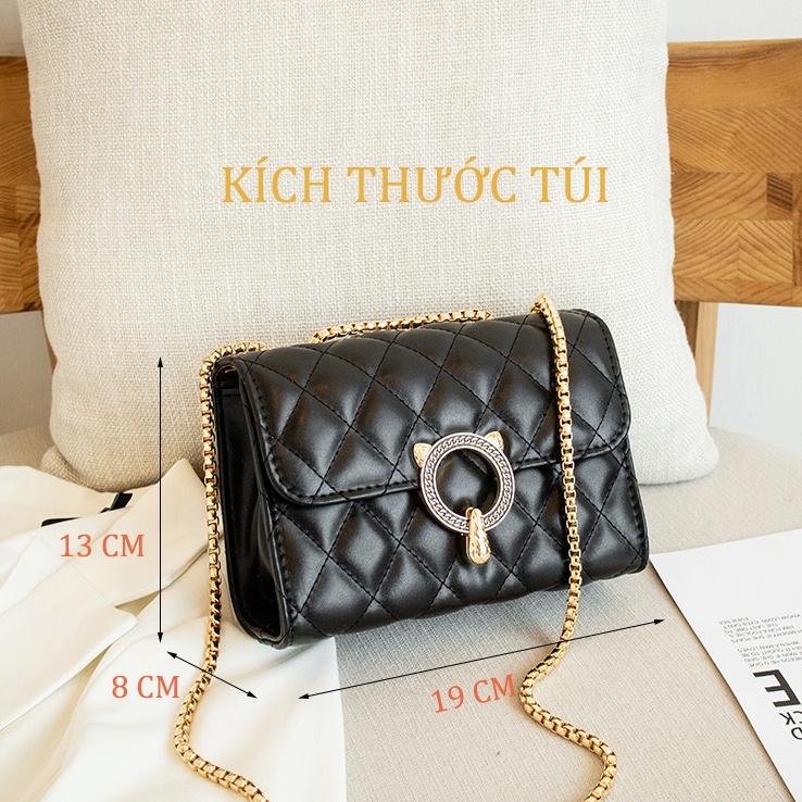 Túi đeo chéo nữ họa tiết quả trám khóa hồ ly thời trang HT7