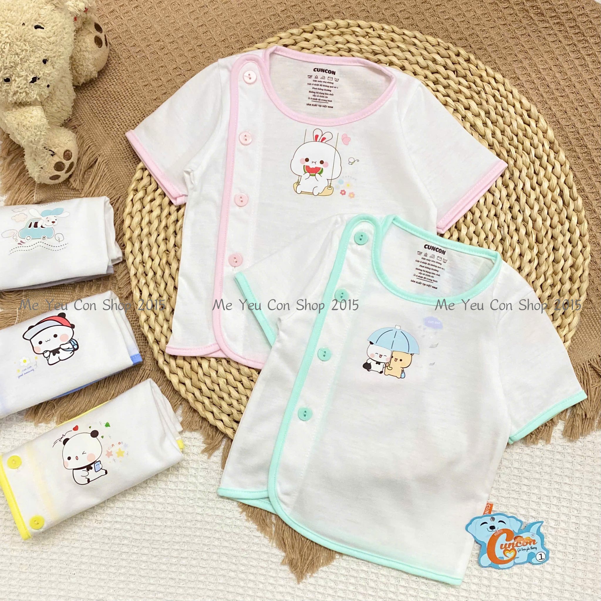 [CC01] 3-9kg ÁO BÁC SĨ TAY NGẮN TRẮNG VIỀN CÚN CON - Viền Xanh Dương