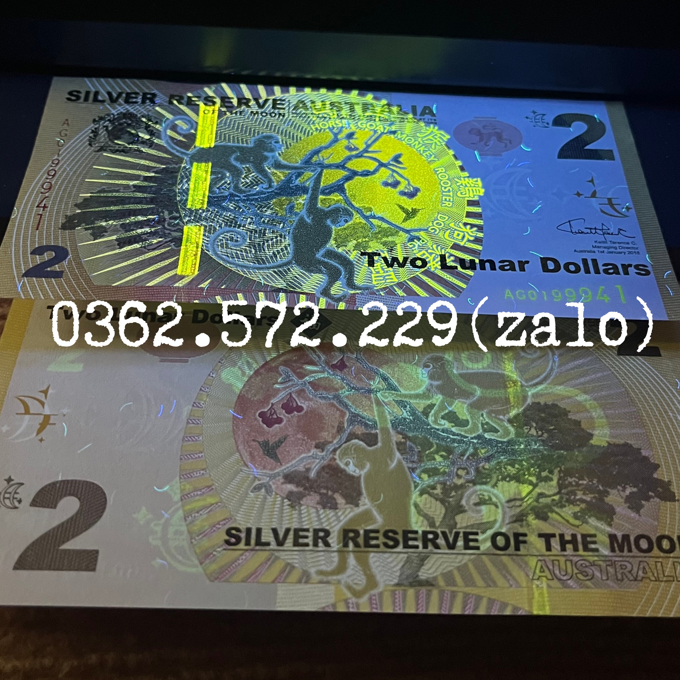 Tiền 2 Đô Con Khỉ Úc Tuyệt Đẹp Kèm Folder