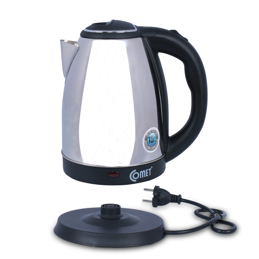 Bình đun siêu tốc Comet CM8217 – Hàng chính hãng -  Dung tích 1.8L, công suất 1500W, Inox 304 chống bỏng – Tự ngắt an toàn, thiết kế sang trọng