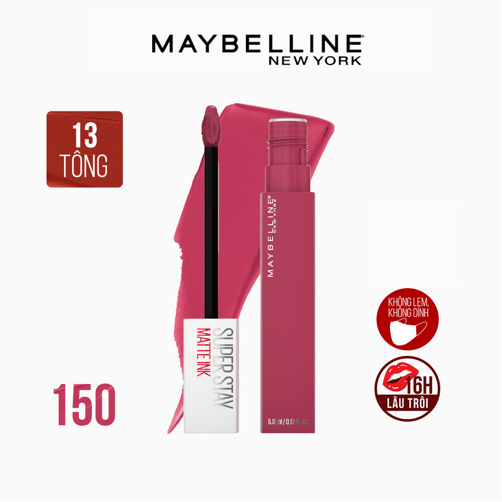 Son Kem Lì 16h Lâu Trôi Maybelline New York Super Stay Matte Ink Lipstick 5ml - 150 Savant