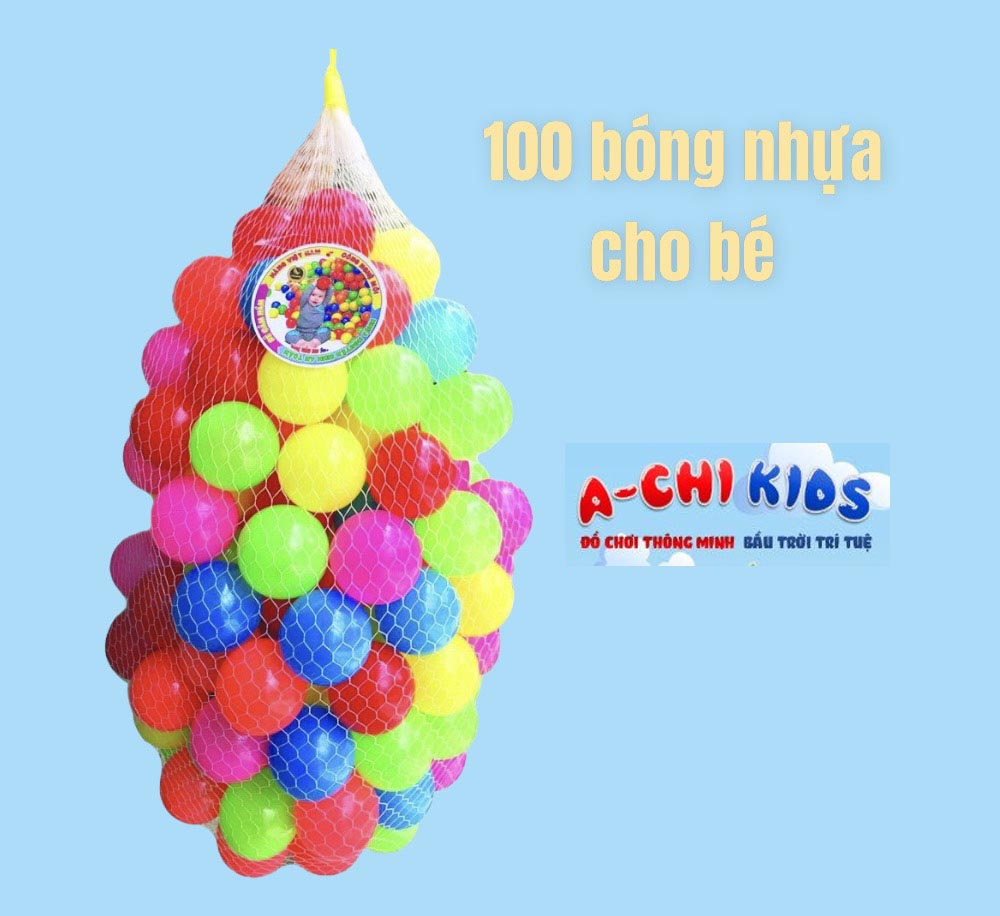 Đồ Chơi Vận Động - Combo 100 Quả Bóng Nhựa Nhiều Màu Sắc, Căng Mềm Phi 5.5 An Toàn Cho Bé Phát Triển Khả Năng Vận Động 