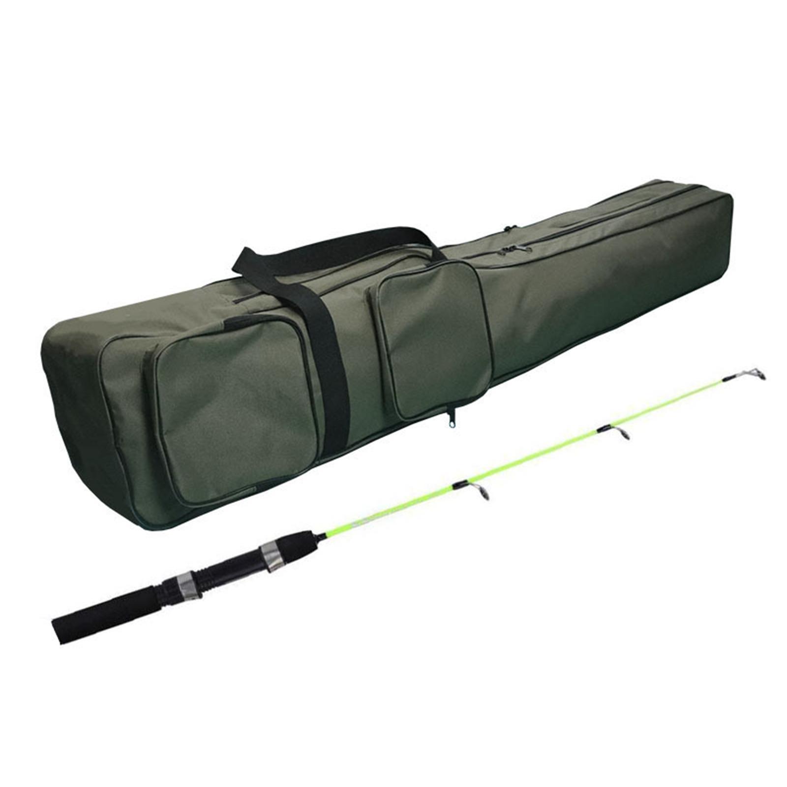 Fishing Rod Case Bag Organizer with Shoulder Strap, Tool Storage Fishing Pole Bag Carrier for Ice Fishing, Fly Fishing Rod, Reel, Tackle, Travel