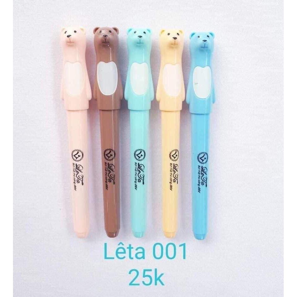 Bút Leta gấu 001 (bút ngòi kim tinh êm thanh đậm nhẹ) đặc biệt phù hợp cho HS lớp 1,2