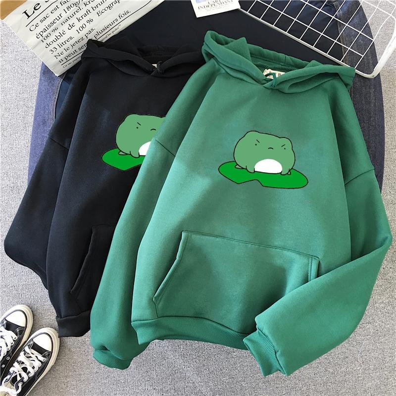 Áo hoodie Unisex form rộng in hình Ếch xanh