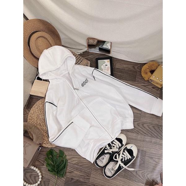 Áo khoác nỉ ngoại có nón sọc viền unisex ulzzang nam nữ