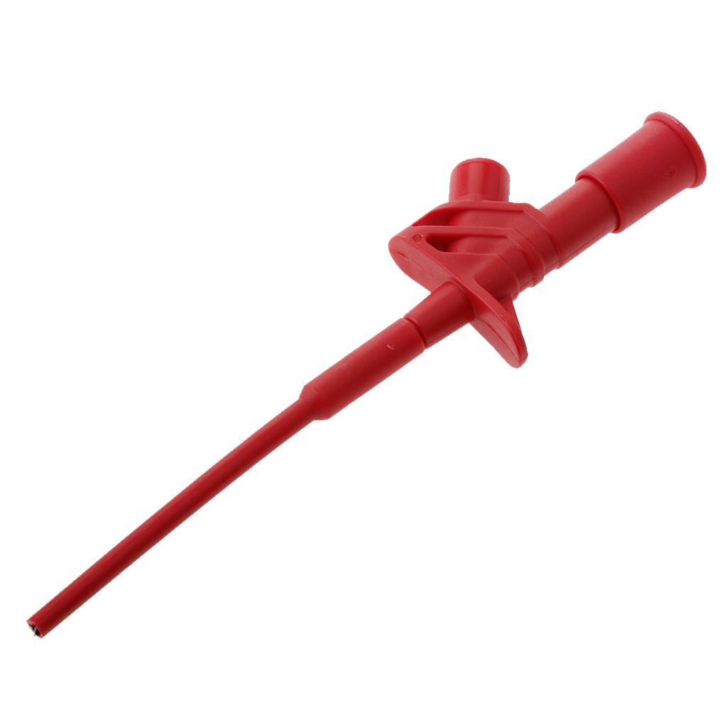 2X Insulated Quick Test Hook Clip High Voltage Flexible Testing Probe red