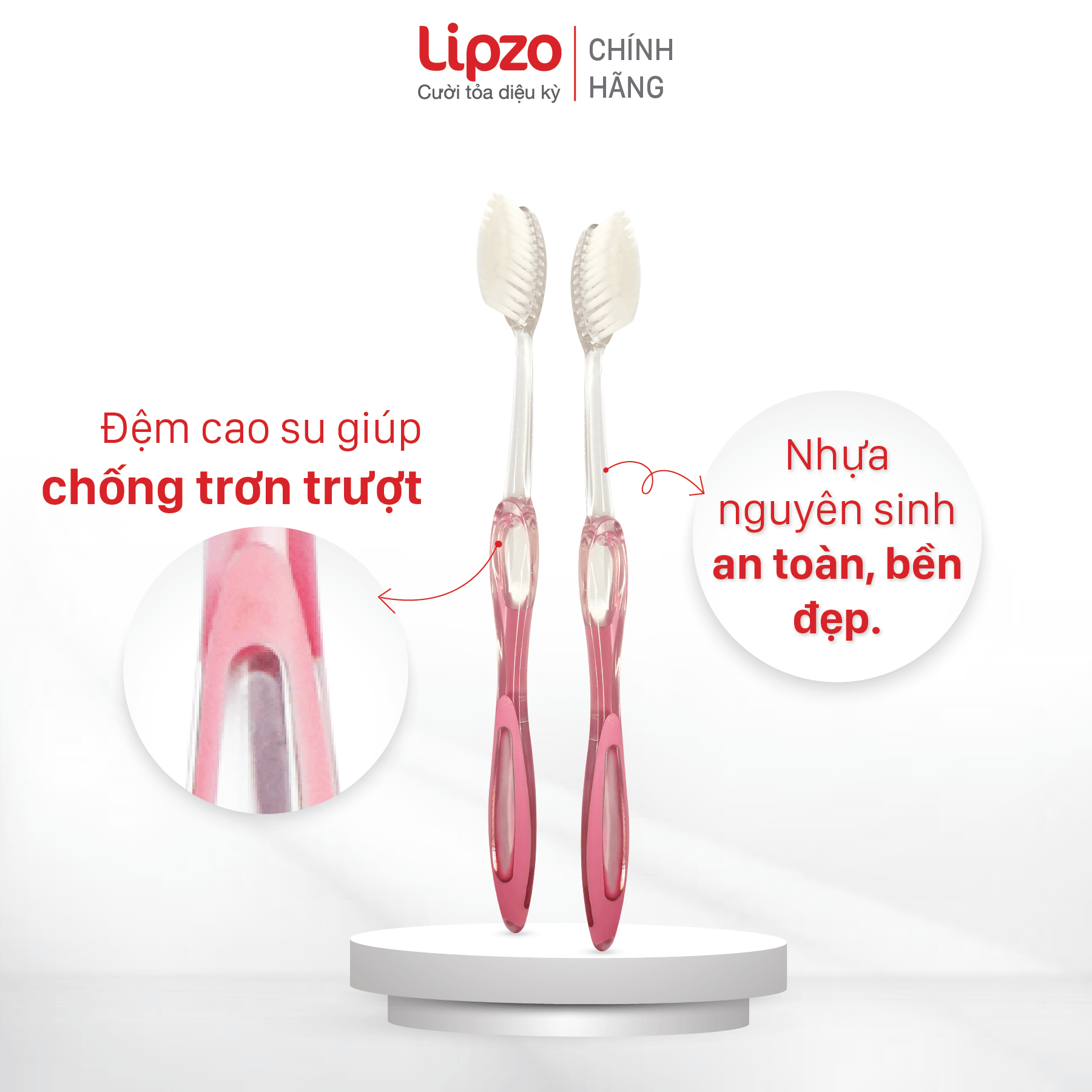 Bàn Chải Đánh Răng LIPZO Gpro Phù Hợp Nữ Giới Công Nghệ Nano Kháng Khuẩn Lông Nở Kết Hợp Chỉ Tơ Nha Khoa