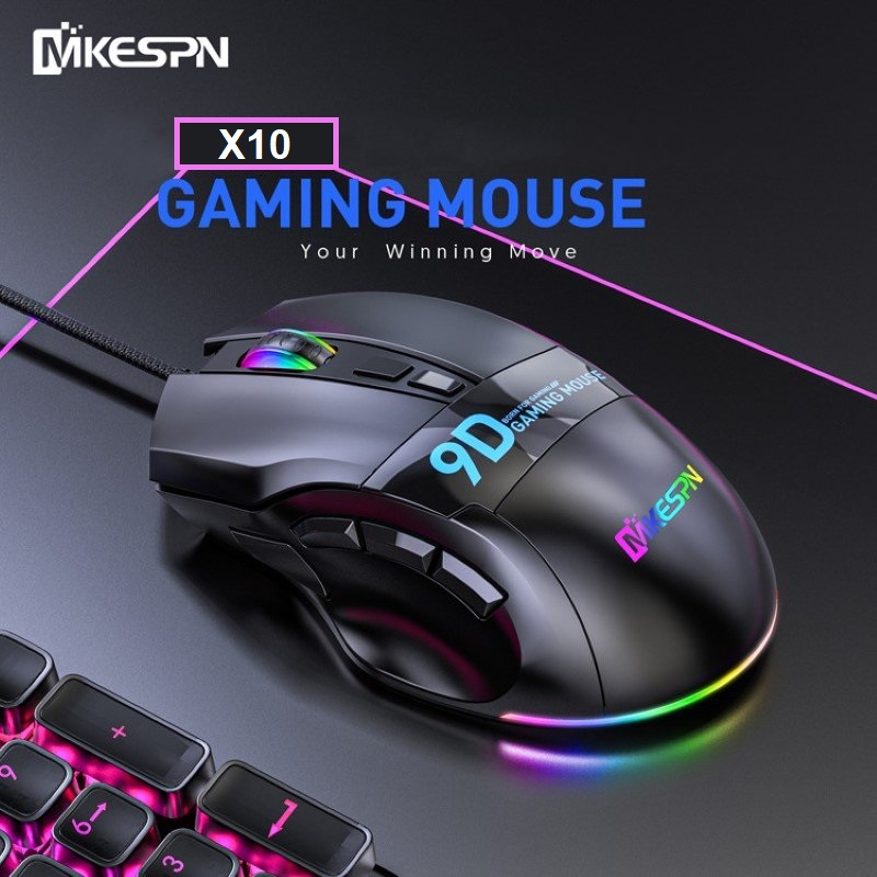 Chuột Gaming X10 Led RGB 12800 DPI 9 phím