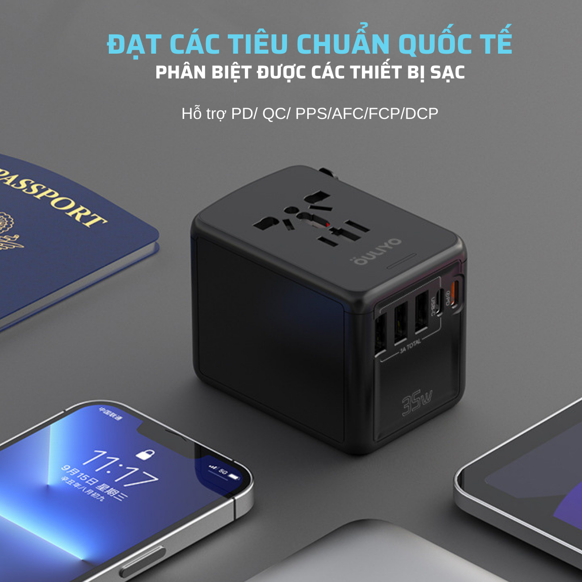 Ổ cắm điện Tamayoko sạc nhanh PD 35W Type C + USB cắm tải 2000W cho điện thoại/máy tính/ thiết bị gia dụng cỡ nhỏ