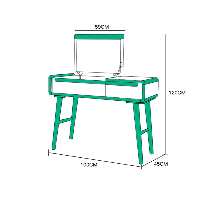 Bàn trang điểm gỗ cao cấp có gương gập gọn, bàn phấn thông minh kèm ghế tiện ích, bộ bàn phấn hiện đại sang trọng