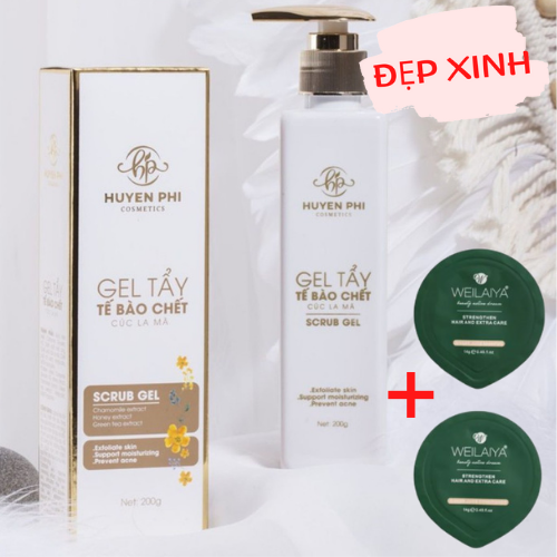 Gel tẩy tế bào chết Huyền Phi Tặng Kèm Gội (Xả) Mini Weilaiya Ngẫu Nhiên