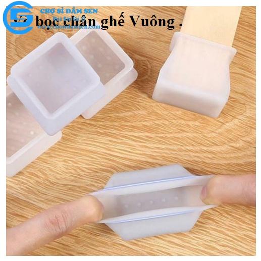 Bọc chân bàn ghế hình vuông bằng silicone dẻo, chống trượt, chống xước sàn G46-BCG-Vuong