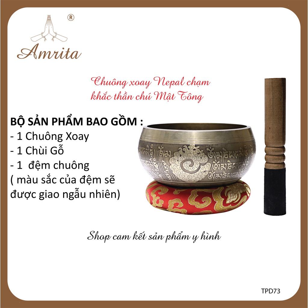 Chuông xoay Nepal - Chuông xoay tây tạng Chuông bát xoay Nepal Tây Tạng đường kính 9.5-14.5cm kèm dùi mộc - Singing Bowl