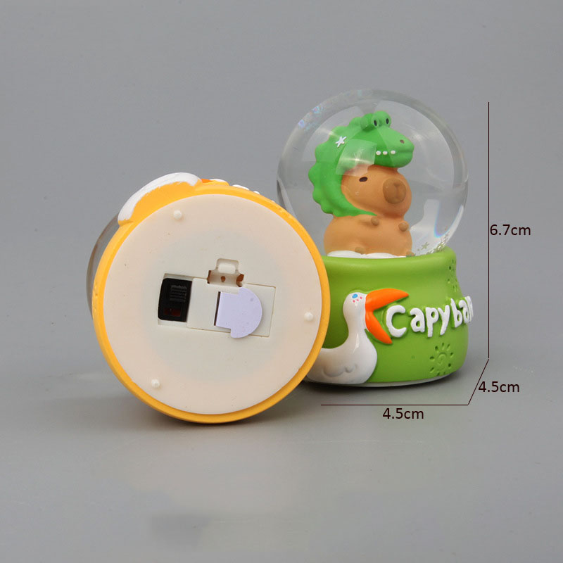 Quả Cầu Pha Lê Capybara Có Đèn Nhấp Nháy Đổi Màu Đồ Chơi Mô Hình Trang Trí Chuột Lang Nước Decor Quà Tặng Lưu Niệm