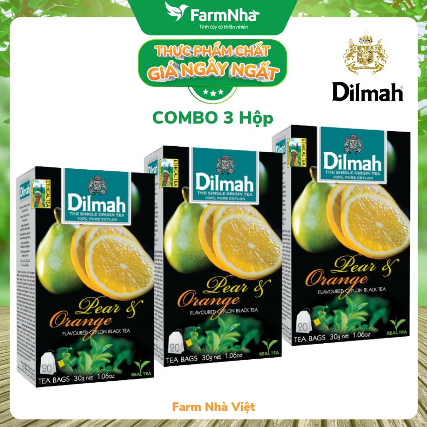 Trà Dilmah Pear & Orange 30g 20 túi x 1.5g Hương Cam Lê - Tinh hoa trà Sri Lanka