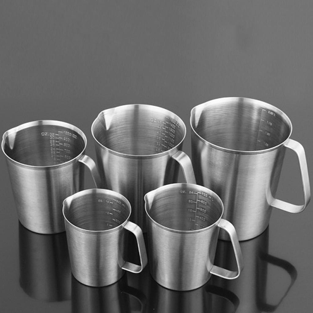 2x Stainless Steel Beer Camping Mugs Measuring Coffee Cup for Travel