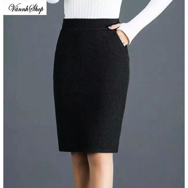 Chân váy nữ váy bút chì có túi lưng cao, dài 53cm chất vải kaki thun co giản tốt thoáng mát khi mặc - New Design CV0019