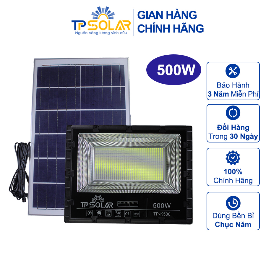 Đèn Pha Led Năng Lượng Mặt Trời TP Solar 500W TP-K500 Công Suất Lớn Siêu Sáng