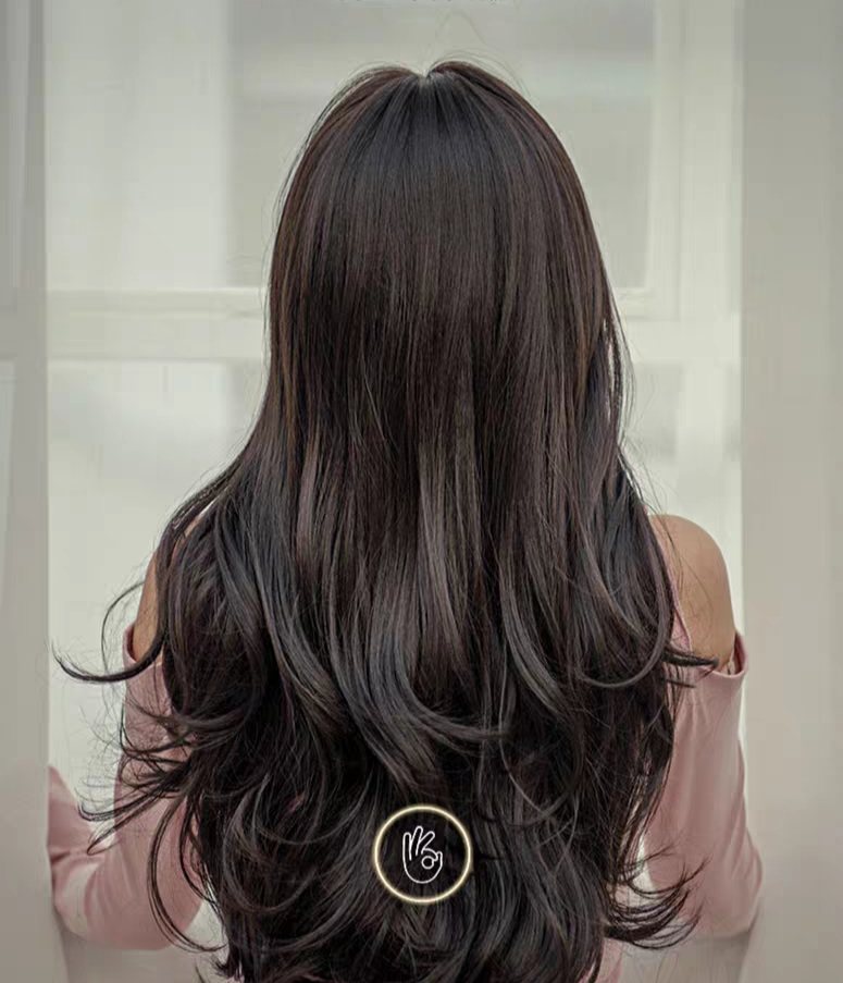 Tóc giả nguyên đầu xoăn Hàn Quốc siêu xinh có rãnh da đầu, chịu nhiệt tốt, có thể bấm, uốn, duỗi, gội. giống tóc thật 100%. Kèm lưới và lược