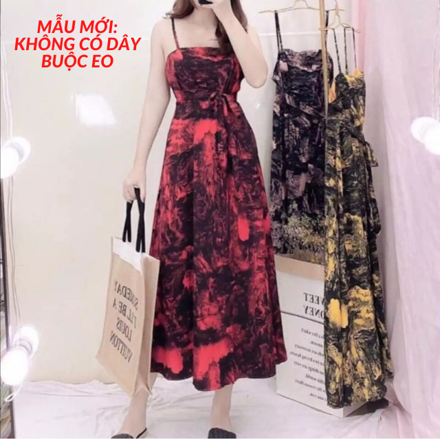 Đầm 2 Dây Dự Tiệc Dáng Dài, Đầm 2 Dây Body Thời Trang Hàn Quốc, Trẻ Trung Vải Lụa Mềm Mịn Thoáng Mát