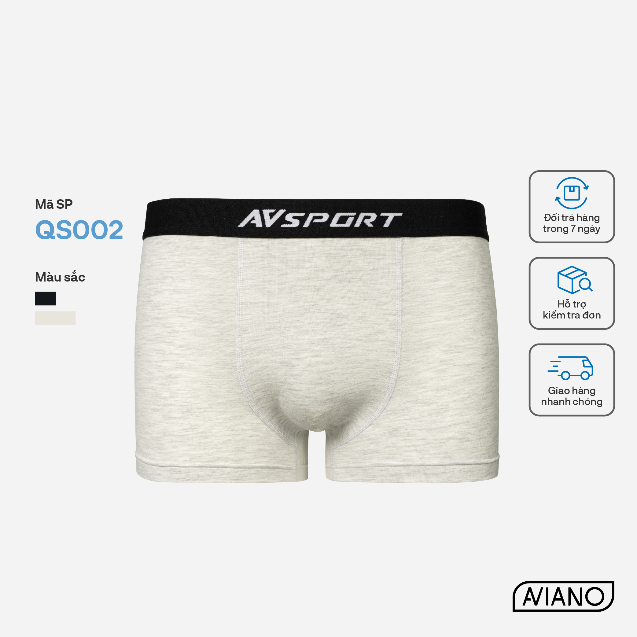 Quần Lót Nam AVIANO Cotton Co Giãn 4 Chiều, Quần Sịp Nam Boxer Thoáng Khí