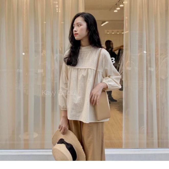 ÁO BABY DOLL XẾP LY 2 MÀU NỮ