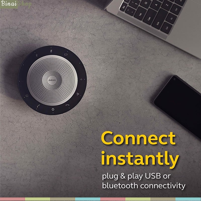 Jabra 750 MS - Micro Kèm Loa Hội Nghị Trực Tuyến Cho Nhóm 6 Người, Tích Hợp Microsoft Teams, Kết Nối Bluetooth Trong 30m- Hàng chính hãng