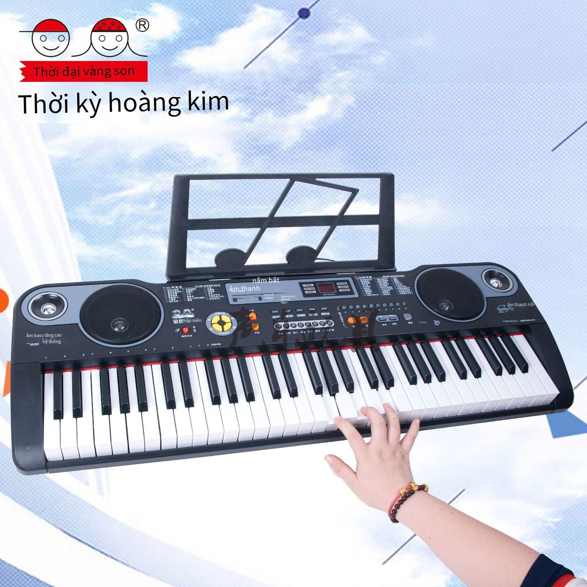 Giao hàng nhanh mùa vàng cuối năm đàn organ điện tử trẻ em có micro 61 phím đàn piano nhỏ dạy học đa năng cho bé