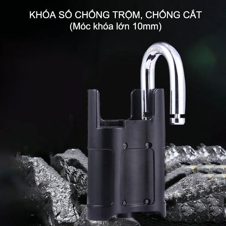 (Phụ kiện nội thất) Khóa số loại lớn D10mm chống cắt, chuyên dùng khóa cửa đi, cửa cổng với 4 mã số có thể thay đổi được
