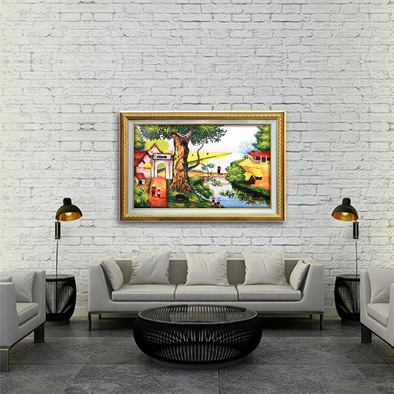 Tranh đồng quê treo phòng khách - tranh ép gỗ MDF W963