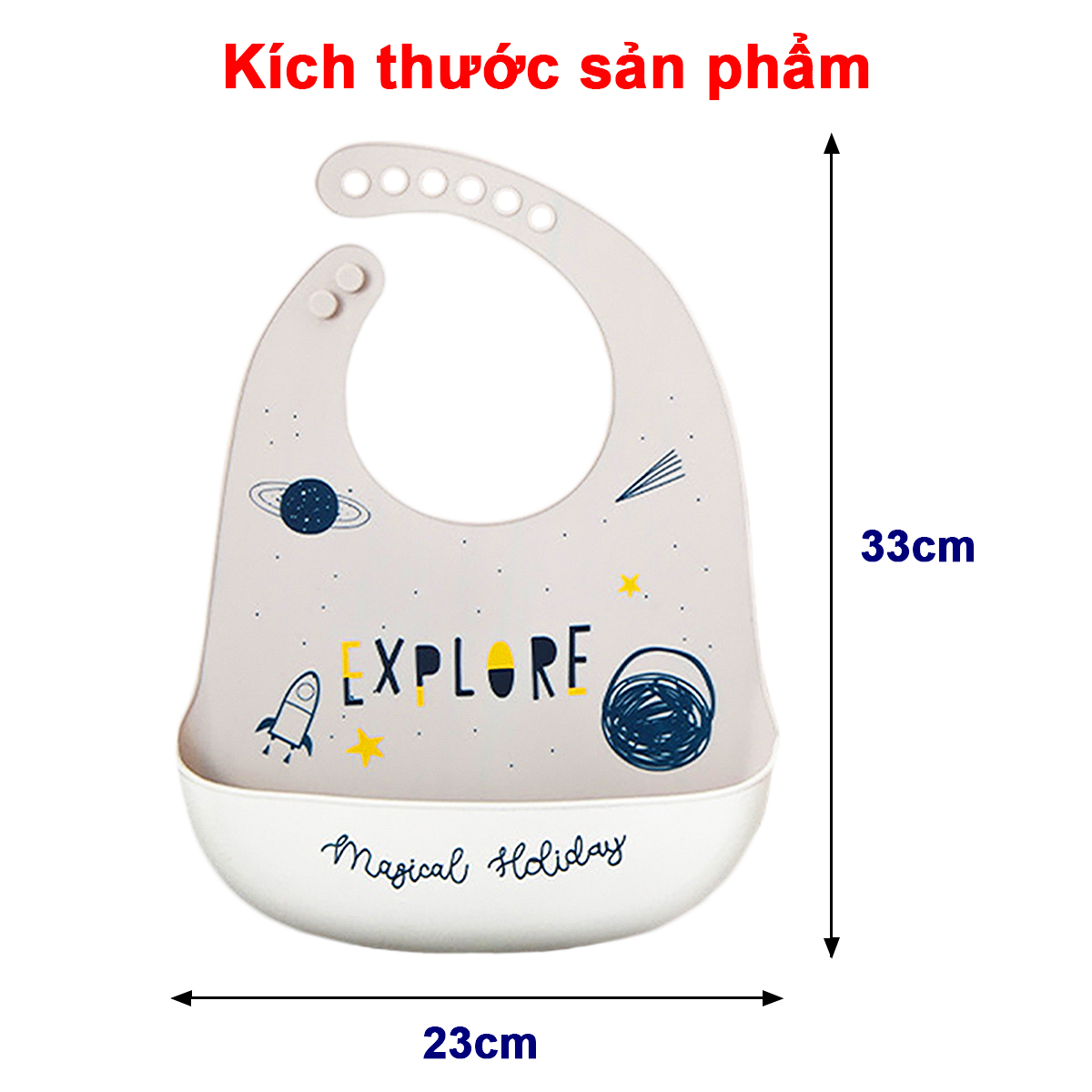 Yếm ăn dặm silicon cao cấp mềm mại cho bé từ 6 tháng tuổi có máng không bám bẩm nhiều họa tiết đáng yêu – SSS006