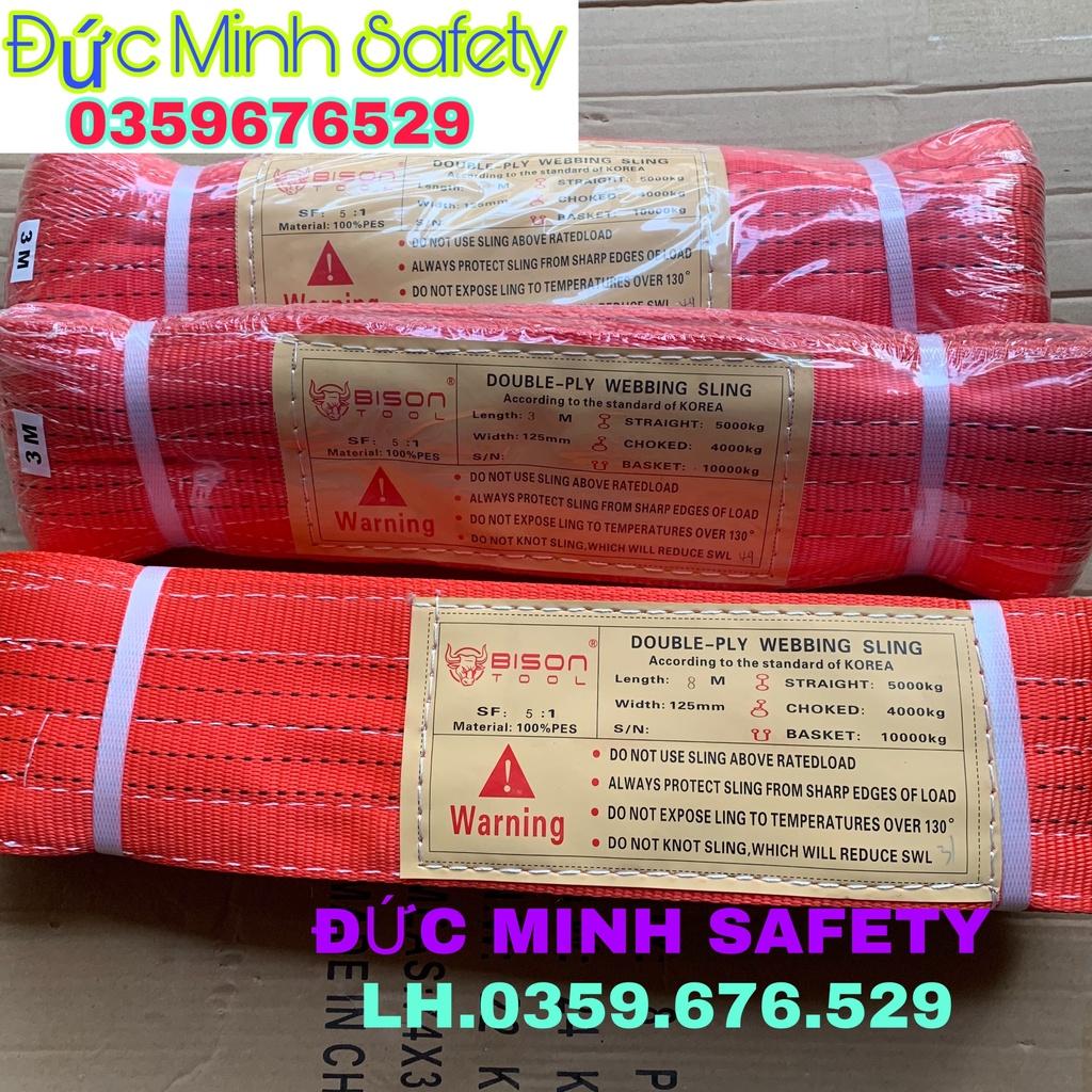 Dây cáp vải cẩu hàng 5 tấn 8 mét dây bẹ cẩu hàng bản dẹp