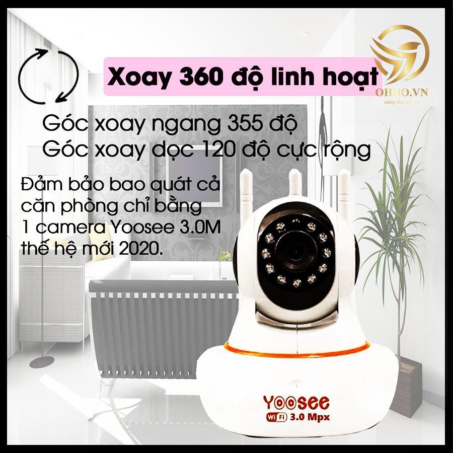 Camera Giám Sát IP Wifi Yoosee 3 Râu 3.0 Camera Full HD Báo Động Chống Trộm hàng chính hãng