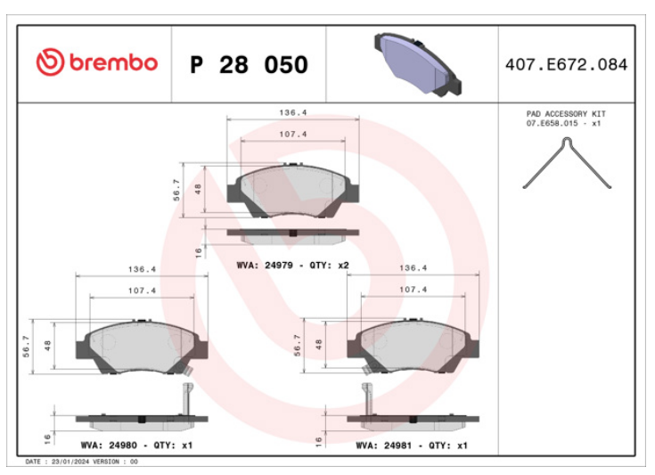 Má phanh trước Brembo cho Honda City 2021