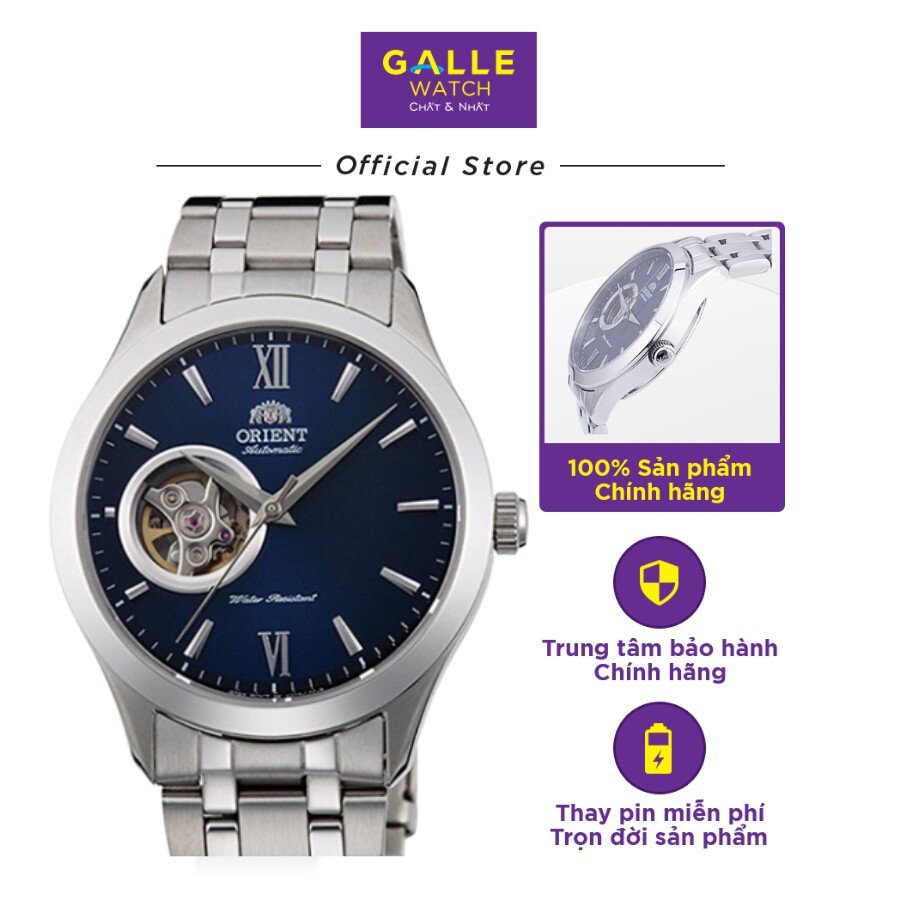 Đồng hồ nam Orient FAG03001D0 - Đồng hồ cơ lộ máy, mặt kính sapphire chống xước, mức chống nước 5 ATM, dây kim loại không gỉ, chính hãng, bảo hành quốc tế 1 năm, phân phối độc quyền Galle Watch