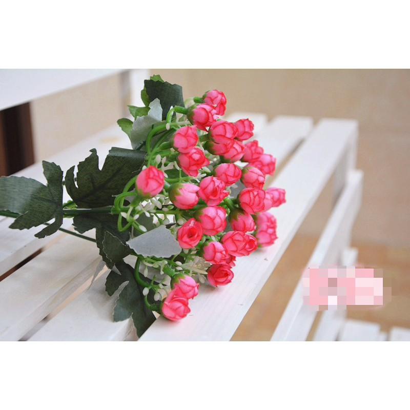Hoa giả hoa lụa: cụm hoa hồng nhí nhiều màu