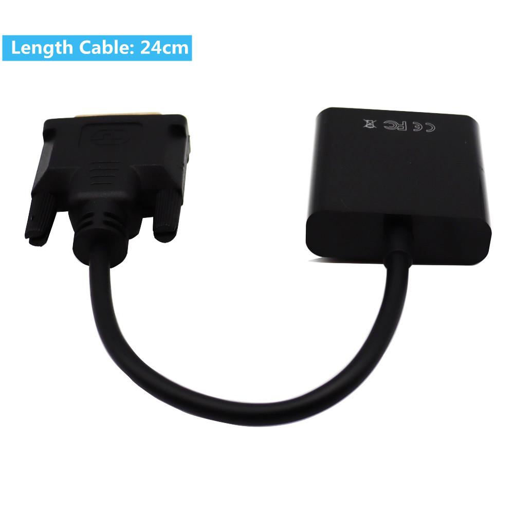 Full HD 1080p DVI-D DVI sang VGA Bộ chuyển đổi cáp video 24 1 25Pin sang 15Pin chuyển đổi cáp cho máy tính máy tính PC
