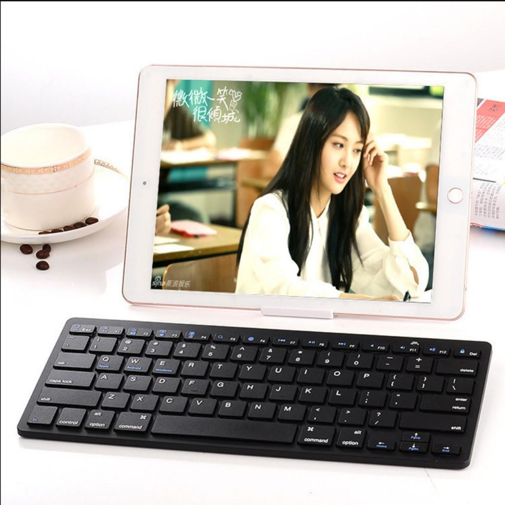 Bàn Phím Không Dây Bluetooth Siêu mỏng - Phím ấn cực nhẹ - Dùng cho Máy Tính Bảng - Điện Thoại - Laptop