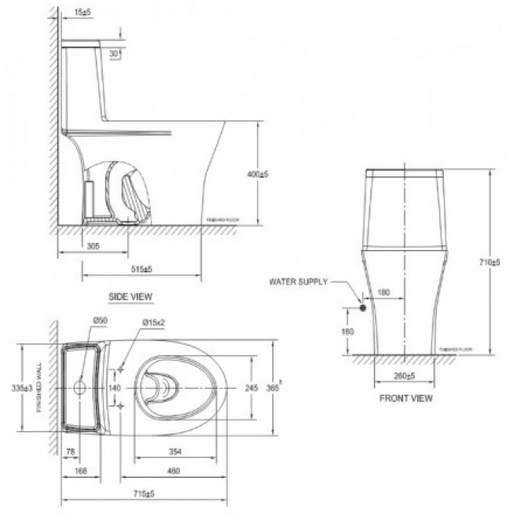 Bồn cầu 1 khối nắp rửa cơ American VF-2530S