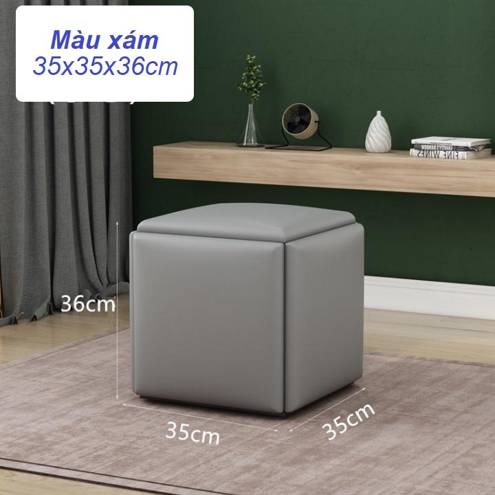 Ghế Đôn Đa Năng Kèm Bánh Xe Di Chuyển - Combo 5 Ghế Đôn Phòng Khách Cao Cấp