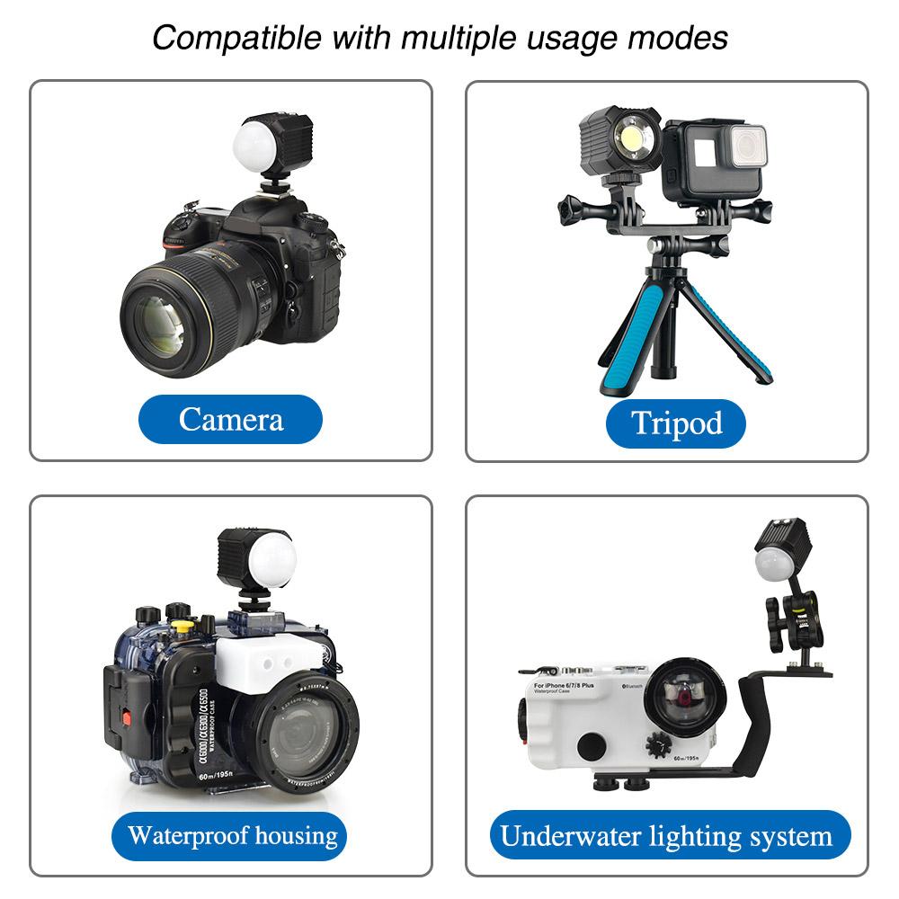Đèn LED có thể sạc Đèn LED chụp ảnh dưới nước 60M Chống nước IPX8 Chiếu sáng cắm trại cho DJI Drone